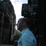 Touching noses with Buddha at the Bayon Temple