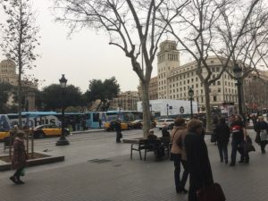 Plaza Catalunya with a huge Samsung stand in the middle!