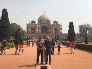 Captain Clarke and myself in front of the Humayun Tomb.